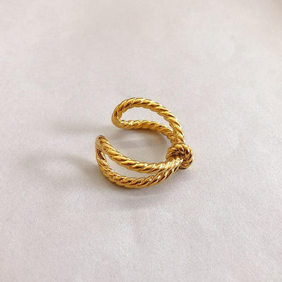 18K Gold Plated Knot Adjustable Ring - MODE BY OH
