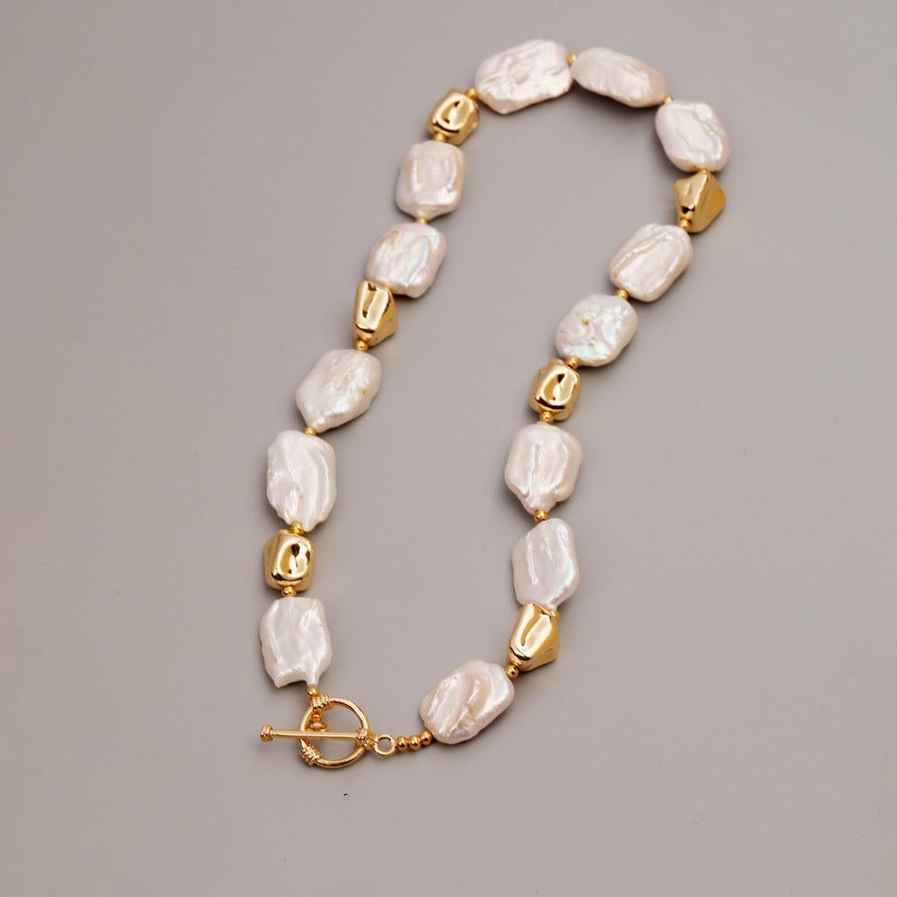 Vintage Stone Square Baroque Pearl Jewelry