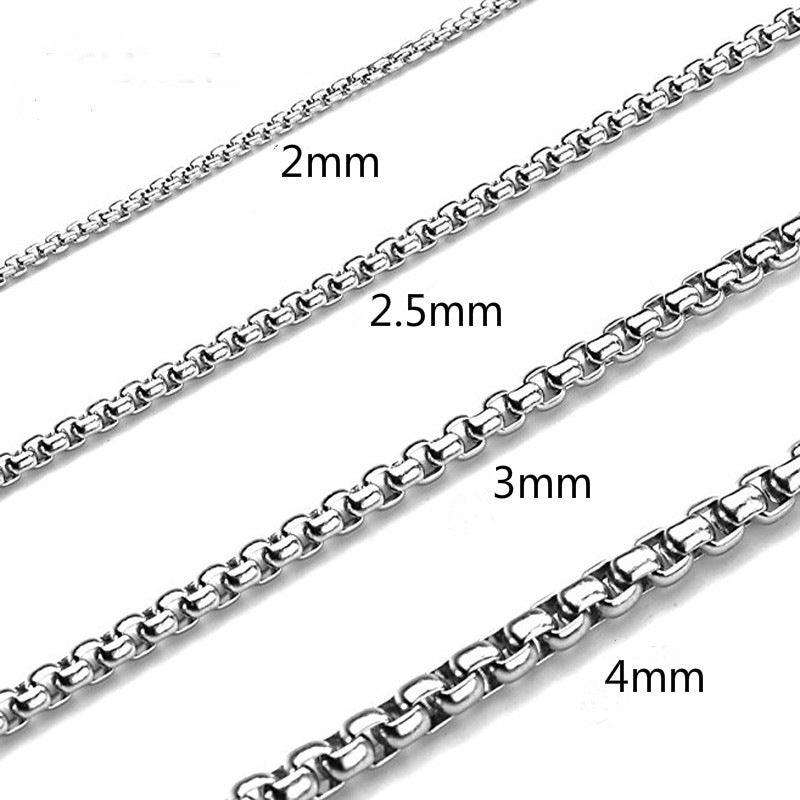2mm-4mm Stainless Steel Square Pearl Chain Necklace - MODE BY OH