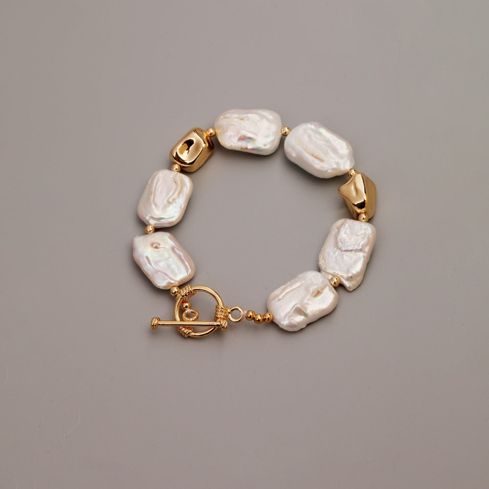 Vintage Stone Square Baroque Pearl Jewelry