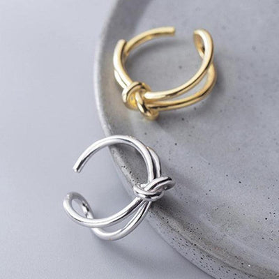 925 Sterling Silver Adjustable Ring Trendy Vintage Knot Handmade Party Classic Fine Jewelry Birthday Gifts - MODE BY OH
