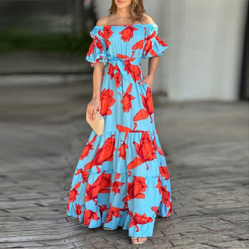 Women's Elegant Fashion Wide Hem Printed Dress