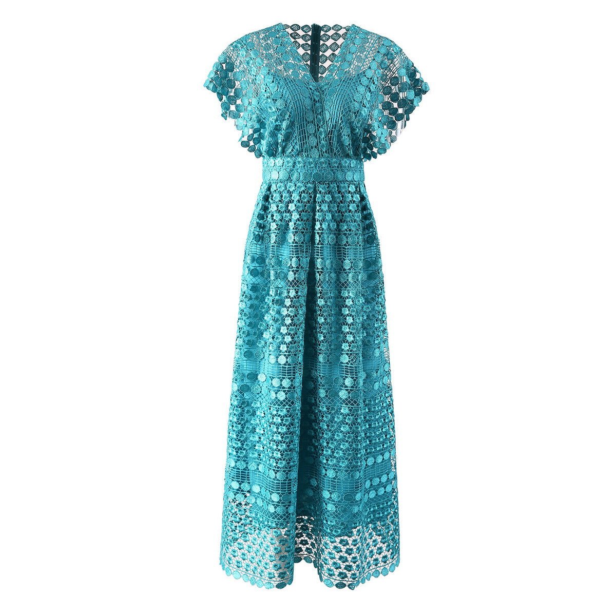 Water Soluble Crocheted V-neck Dress | MODE BY OH
