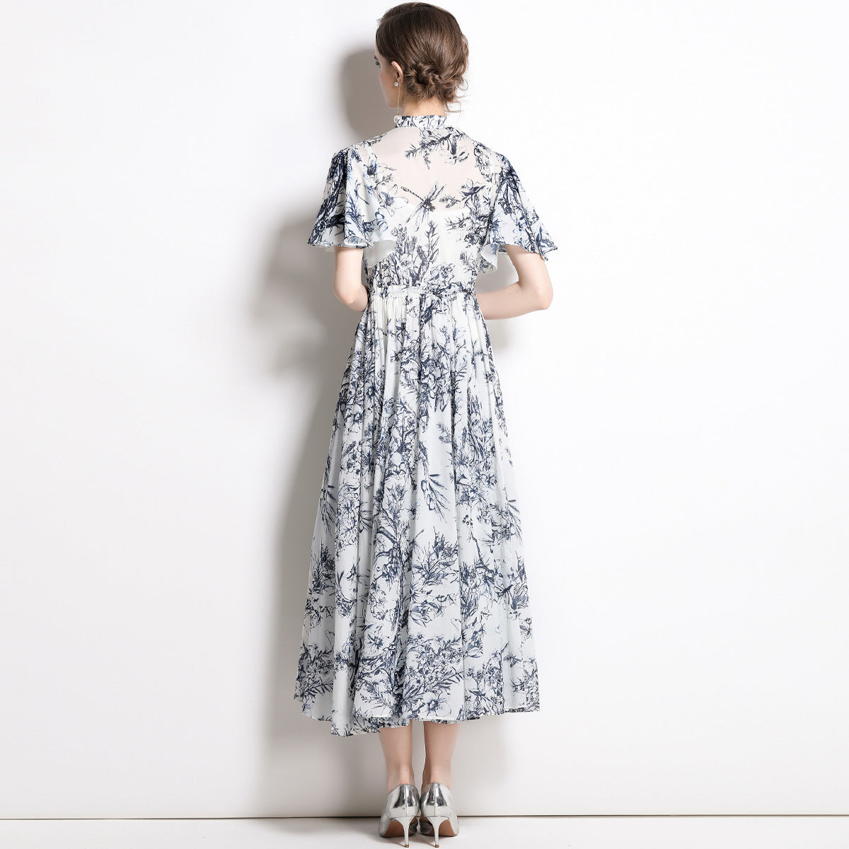 Cotton Printed Pattern Two-piece Long Dress