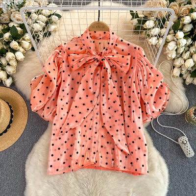 French Style Retro Dots Shirt