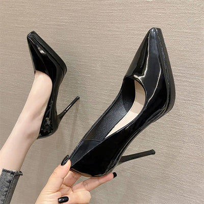 Patent Leather Pointed Stiletto Heel Classy High Heels Shoes