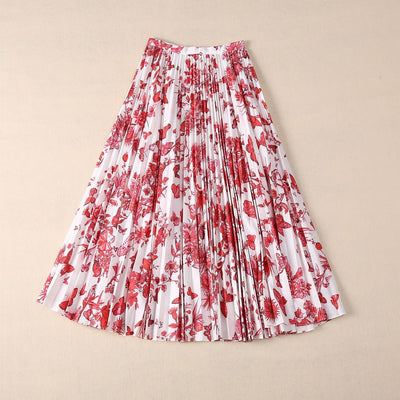 Floral Butterfly Pastoral Print Skirt | MODE BY OH
