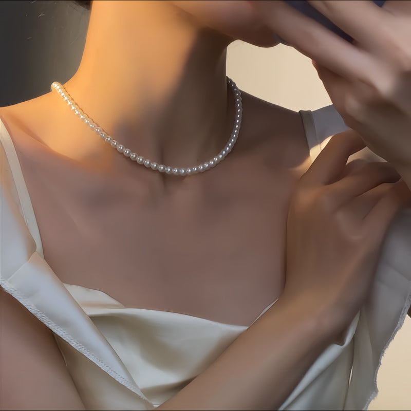 Australian White Pearl Necklace For Women Light Luxury Minority