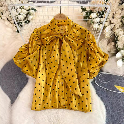 French Style Retro Dots Shirt