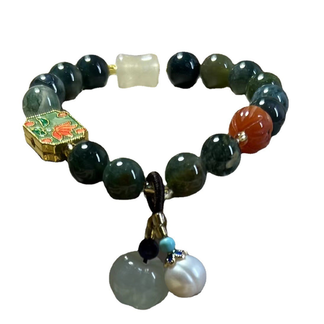 Natural Water Plants Agate Bracelet Women's National Style Retro