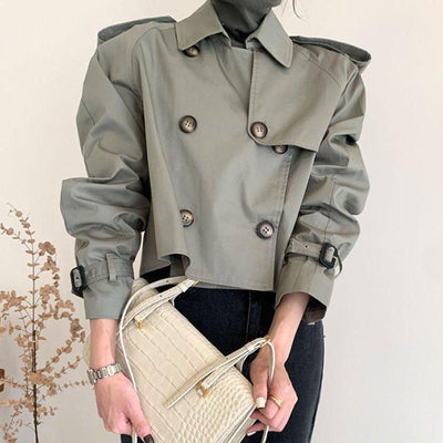 All-matching Short Trench Coat Women | MODE BY OH