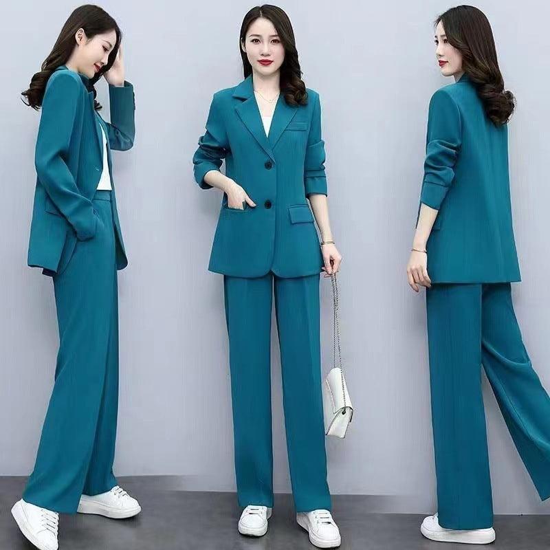 Business Suit Wide Leg Pants Two-piece Suit For Women - MODE BY OH