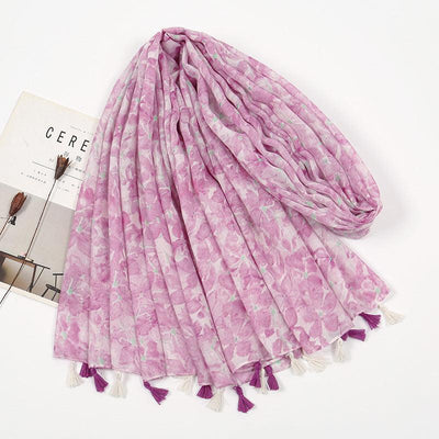 Cotton And Linen Feel Scarf Retro Ethnic Tassel - MODE BY OH