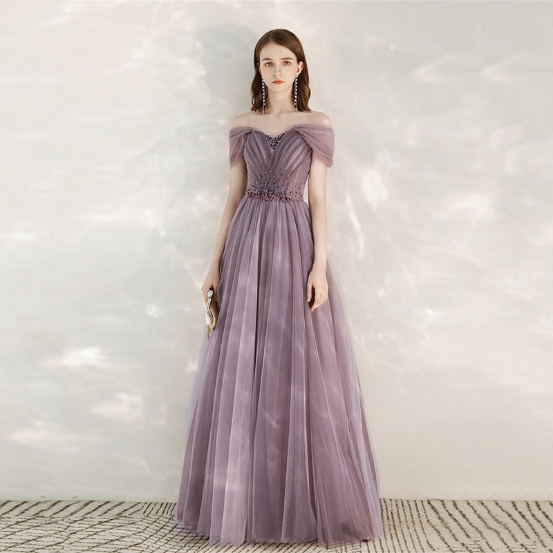 Purple Host Star Sky Toast Dress Shoulder To Shoulder | MODE BY OH