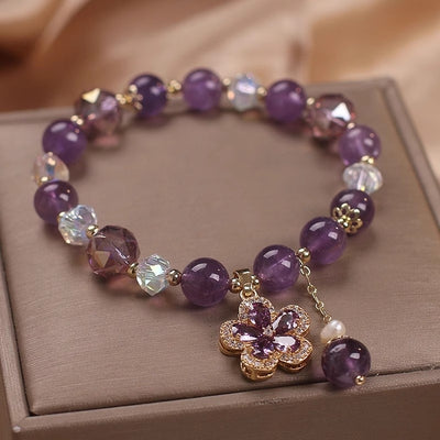 Natural Elegant Amethyst Bracelet For Women Mild Luxury Retro