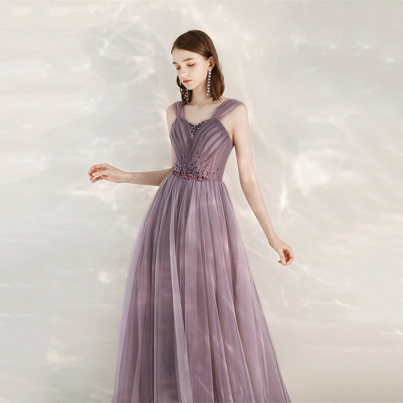 Purple Host Star Sky Toast Dress Shoulder To Shoulder | MODE BY OH