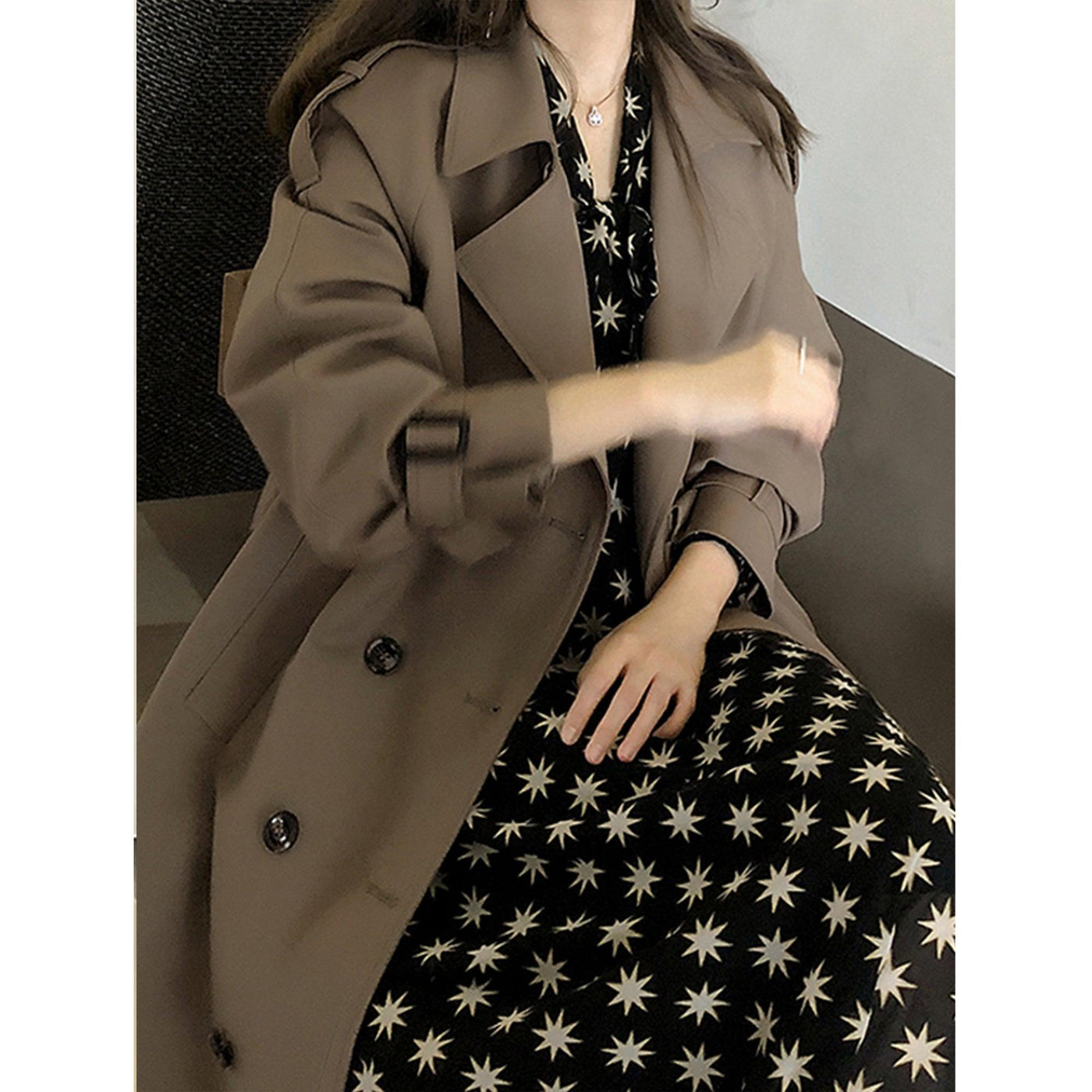 Women Trendy Trench Coat, Double Breasted Coat, Korean Women's Trench Coat, Elegant Oversize Trench Coat, Spring Clothing, Womens Clothing | MODE BY OH