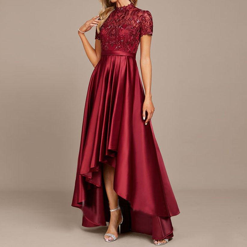 Fashion Lady Wine Red Fishtail Dress | MODE BY OH