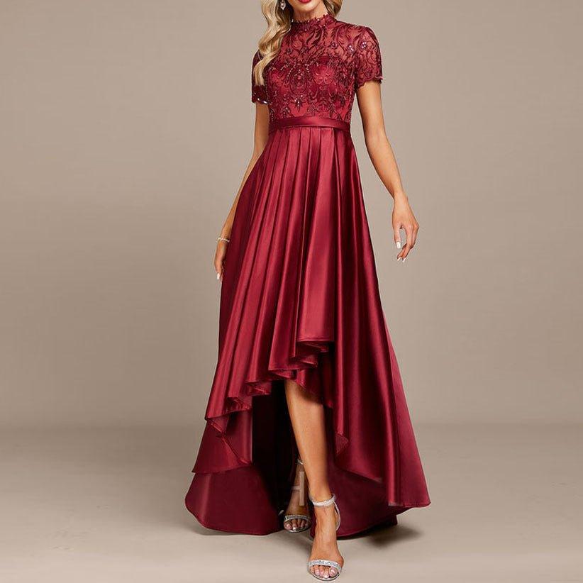 Fashion Lady Wine Red Fishtail Dress | MODE BY OH