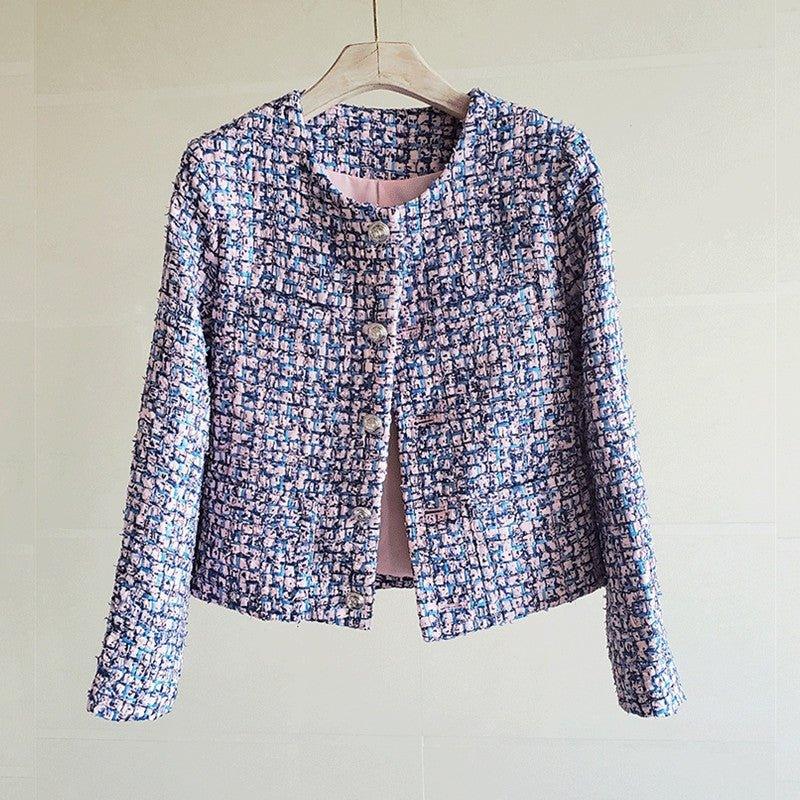 Fashionable And Simple Women's Tweed Polyester Jacket | MODE BY OH
