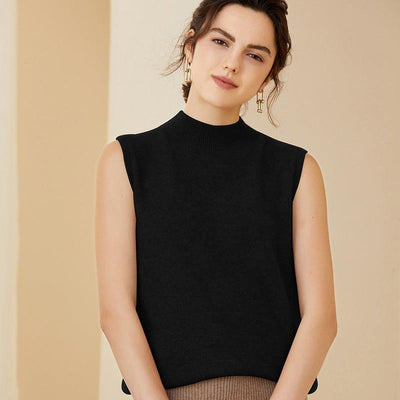 Fashionable Cashmere Half Turtleneck Sweater | MODE BY OH