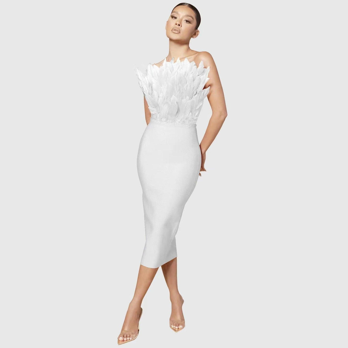 Feather Tube Top Dress | MODE BY OH