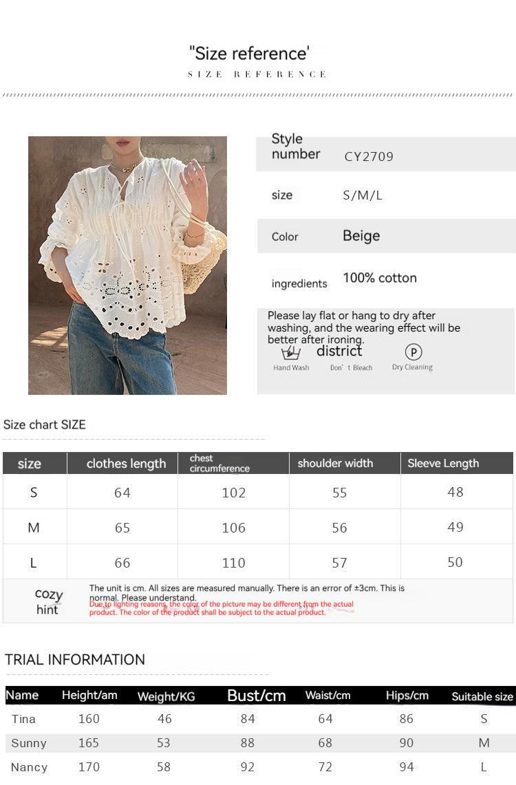 French White Shirt Women's Long Sleeve - MODE BY OH