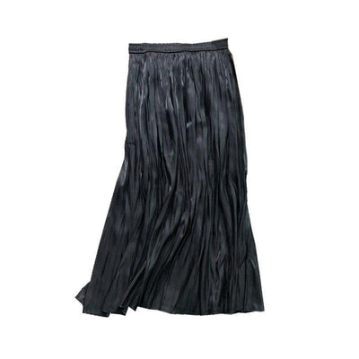 Glossy Silky Pearl Glossy Satin Pleated Skirt | MODE BY OH