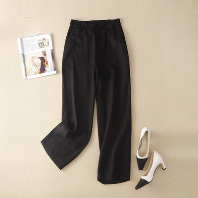 High Waist Straight Pants Drawstring Leisure | MODE BY OH