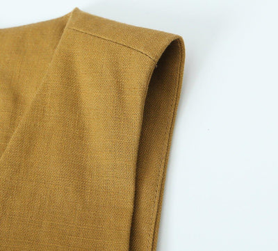Linen Double Breasted Suit Coat Vest | MODE BY OH