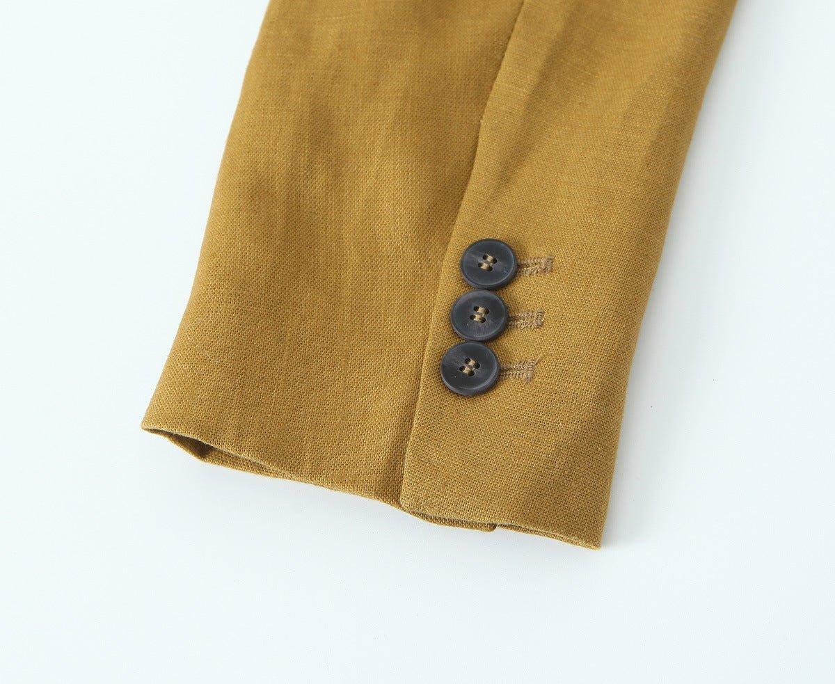 Linen Double Breasted Suit Coat Vest | MODE BY OH