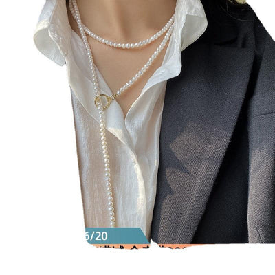 Long Natural Freshwater Pearl Chain Elegant Necklace Women | MODE BY OH