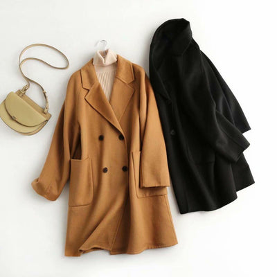 Mid-length double-sided woolen coat | MODE BY OH