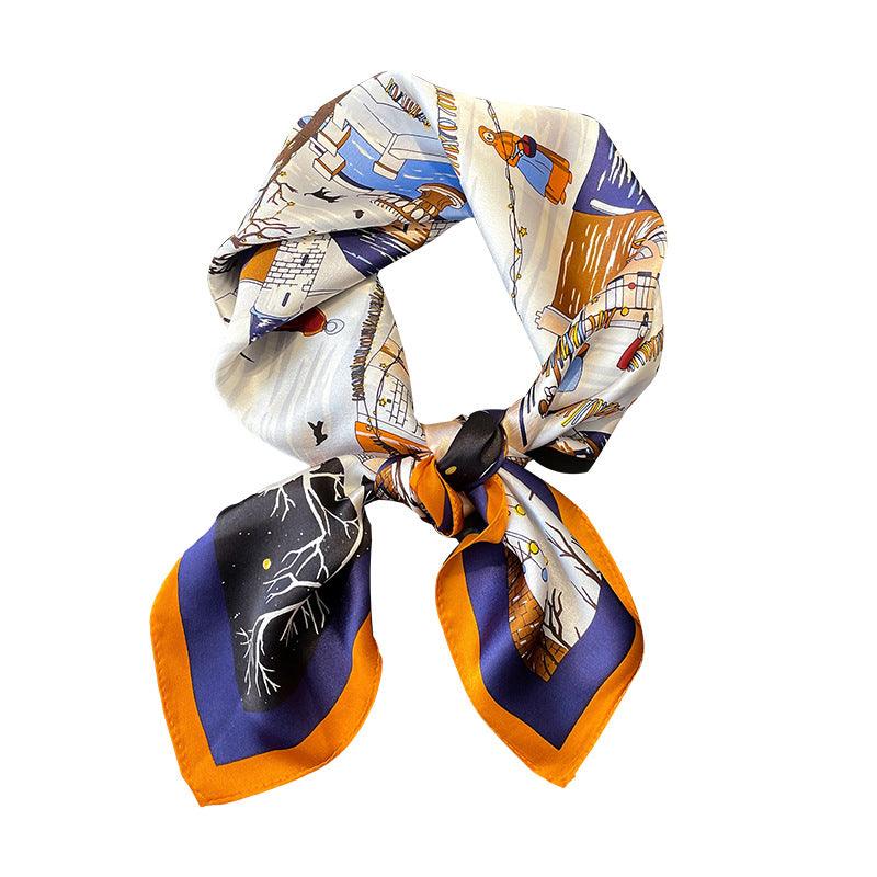 Moscow Night Print Pattern New Autumn And Winter Mulberry Silk Scarf For Women - MODE BY OH