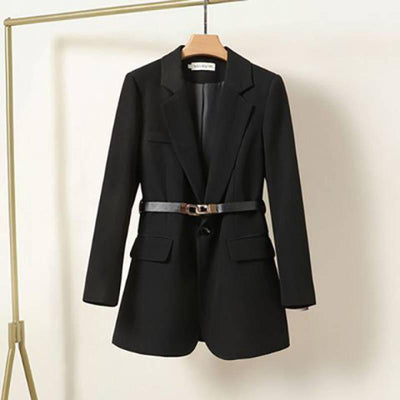 New Temperament Waist-controlled Mid-length Suit Jacket For Women - MODE BY OH