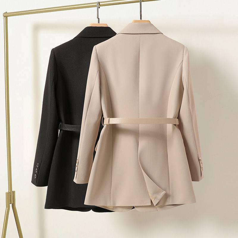 New Temperament Waist-controlled Mid-length Suit Jacket For Women - MODE BY OH