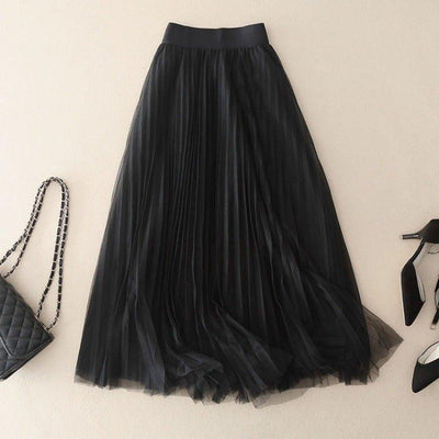 Pleated Mesh Skirt | MODE BY OH