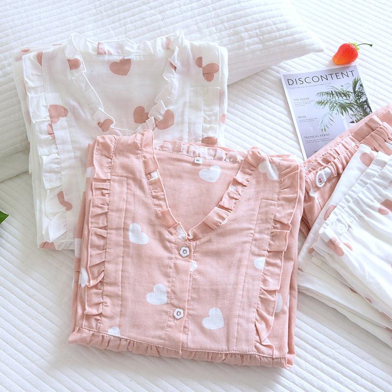 Pure Cotton Gauze Confinement Clothing Thin Kimono Pajamas | MODE BY OH