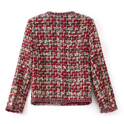 Red Tweed Short Jacket | MODE BY OH