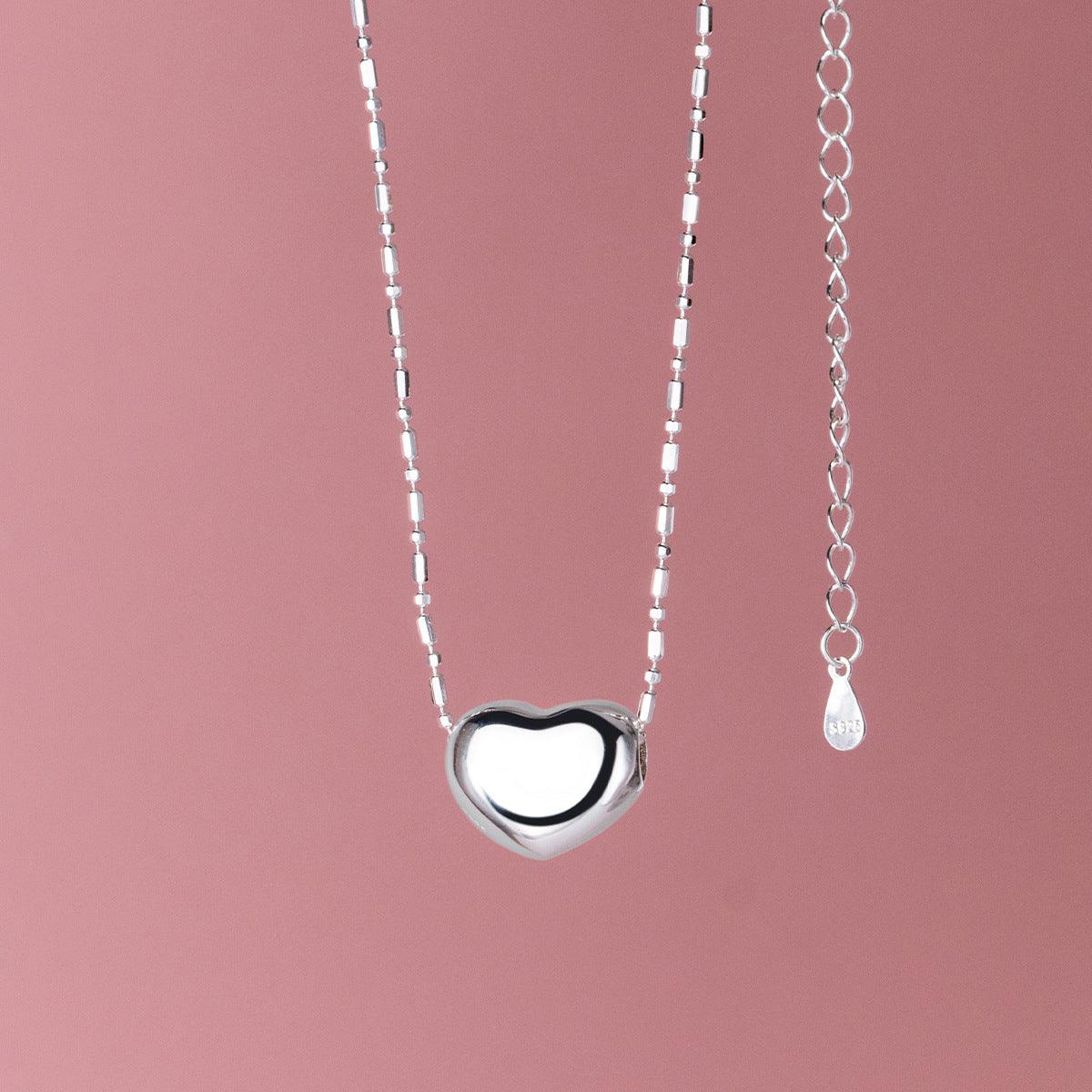 S925 Sterling Silver Simple Smooth Love Necklace | MODE BY OH