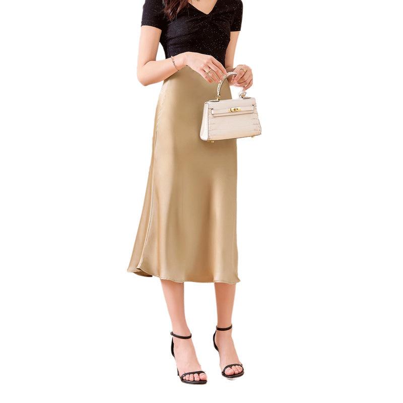 Satin Skirt Women's Glossy Slimming Silk | MODE BY OH