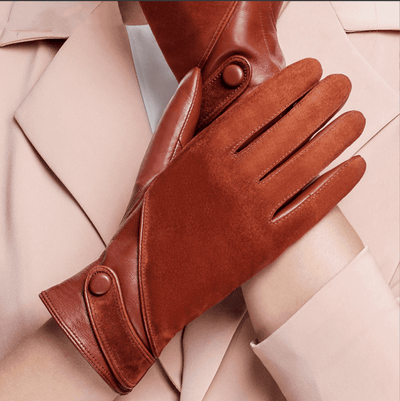 Sheep Skin Suede Touch Screen Leather Gloves | MODE BY OH