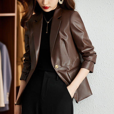 Skinny Faux Leather Jacket | MODE BY OH