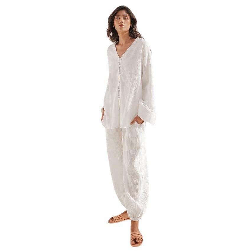 Summer Cotton Long European And American Pajamas | MODE BY OH