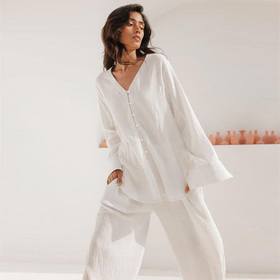Summer Cotton Long European And American Pajamas | MODE BY OH