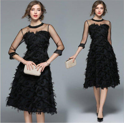 Tassel Feather Dress - MODE BY OH