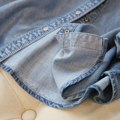 Tencel Denim Shirt Women Long Sleeve Bottoming Shirt | MODE BY OH