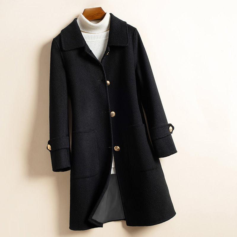 Thick Mid-Length Woolen Coat | MODE BY OH