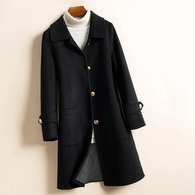 Thick Mid-Length Woolen Coat | MODE BY OH