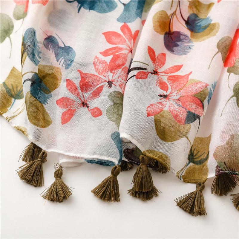 Vintage Flower Ladies Decoration Silk Scarf - MODE BY OH